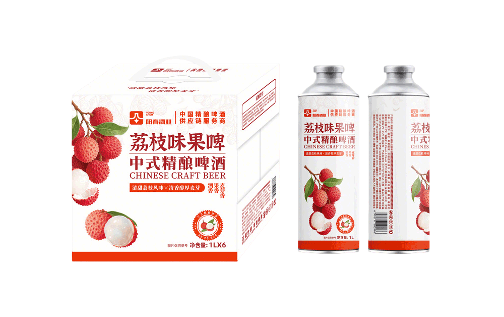 阳春中式精酿果味低醇啤酒-荔枝1L