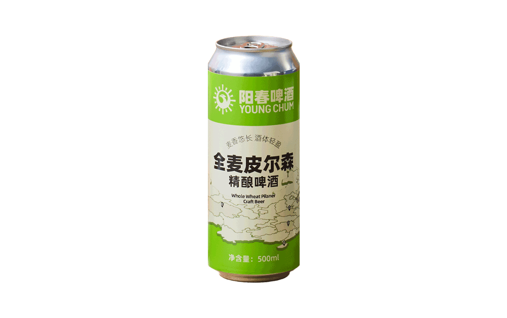 阳春全麦皮尔森精酿啤酒500ml罐装
